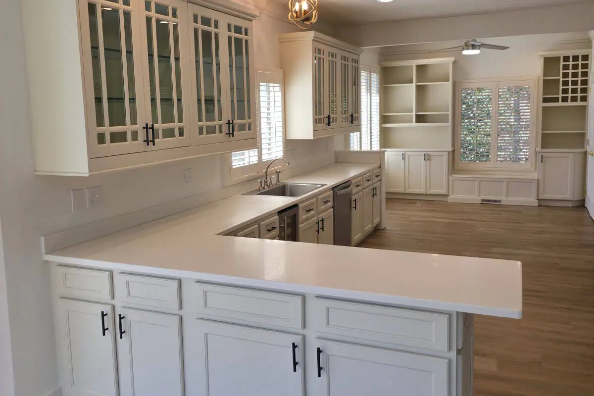Painted cabinets in white